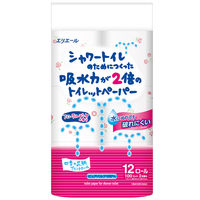 トイレットペーパー 12ロール入 パルプ ダブル 23mフローラル シャワートイレのためにつくった吸水力が2倍 1パック（12ロール入）