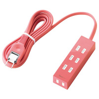 エレコム シャッタータップ「flecc barra（フレック バッラ）」 ピンク 4個口/2m/ホコリ防止シャッター付/スイング式 T-FLC01-2420PN