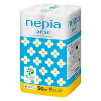 トイレットペーパー シングル 50ｍ 12ロール パルプ100％ ネピネピ 1パック(12ロール入) やわらかい 無香料 王子ネピア