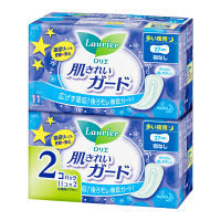 ナプキン 夜・多い日用 羽なし 27cm ロリエ 肌きれいガード 1セット（11枚×2個） 花王