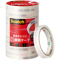 スリーエム　スコッチ（R）透明粘着テープ　透明美色　大巻　幅15mm×35m　BK-15　1パック（10巻入）