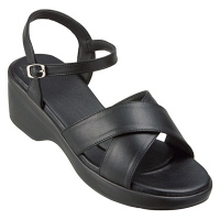 テンダイ クロスバンドヒールサンダル ブラックM TD-15914-2 1足　ナースサンダル