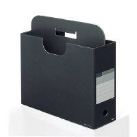 プラス　ボックスファイル取っ手付き　チャコールグレー　A4-E　87649　1冊（直送品）
