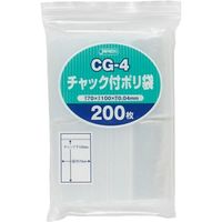 ジャパックス チャック袋付ポリ袋　CG-4　透明　厚み0.04ｍｍ CG-4 1セット（13000枚：200枚×65冊）