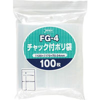 ジャパックス チャック袋付ポリ袋　FG-4　100枚　透明　厚み0.04ｍｍ FG-4 1セット（6000枚）
