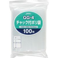 ジャパックス チャック袋付ポリ袋　GG-4　100枚　透明　厚み0.04ｍｍ GG-4 1セット（5000枚）