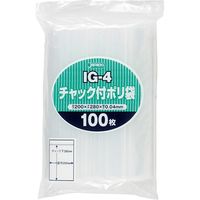 ジャパックス チャック袋付ポリ袋　IG-4　100枚　透明　厚み0.04ｍｍ　 IG-4 1セット（2500枚）