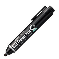 ノック式油性ペン ハンディ PentelPEN 中字丸芯 黒 5本 ぺんてる