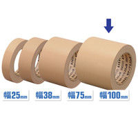 【ガムテープ】 現場のチカラ 布テープ 0.22mm厚 幅100mm×長さ25m 茶 アスクル 1箱（18巻入） オリジナル