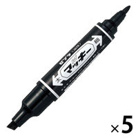 ハイマッキー 太字/細字 黒 5本 油性ペン MO-150-MC-BK ゼブラ