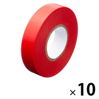 現場のチカラ ビニールテープ 赤 幅19mm×長さ20m アスクル 1パック（10巻入）  オリジナル
