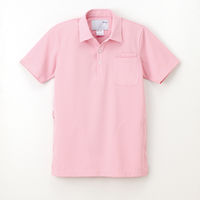 ナガイレーベン 男女兼用ニットシャツ 介護ユニフォーム ピンク L CX-2437（取寄品）