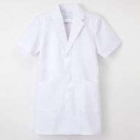 ナガイレーベン 男子シングル半袖診察衣 （ドクターコート） 医療白衣 ホワイト M KEX-5112（取寄品）