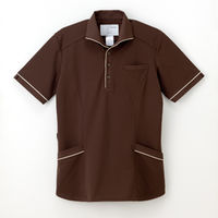 ナガイレーベン 男女兼用ニットシャツ 介護ユニフォーム ブラウン S RK-5277（取寄品）