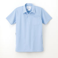 ナガイレーベン 男女兼用ニットシャツ 介護ユニフォーム ブルー SS CX-2437（取寄品）