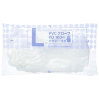 ファーストレイト　PVCグローブPD　パウダーイン　プラスチック　Lサイズ　FR-923　1パック（100枚入）（使い捨てグローブ）