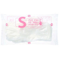 ファーストレイト　PVCグローブPF　パウダーフリー　プラスチック　Sサイズ　FR-926　1パック（100枚入）（使い捨てグローブ）