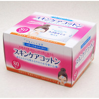 【アウトレット】ユノス　スキンケアコットン　70×60mm　80枚入　1セット（320枚：80枚入×4箱）