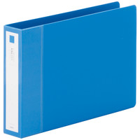 アスクル　リングファイル丸型2穴　A5ヨコ　背幅36mm　ブルー