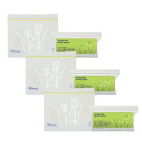 フリーザーバッグ　フローラルデザイン　Mマチ付　1セット（120枚：40枚入×3パック）　アスクル