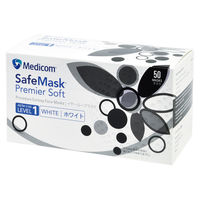 メディコムジャパン　セーフマスク プレミアソフト 3層式　ふつうサイズ　ホワイト　J002114　使い捨て　不織布　1箱（50枚入）