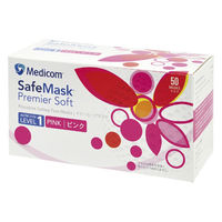 メディコムジャパン　セーフマスク プレミアソフト 3層式　ふつうサイズ　ピンク　J002116　1箱（50枚入）