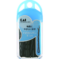 アメリカヘアピン 黒 玉付 貝印