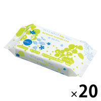 使用不可水99.9％ あかちゃんのふんわりおしりふき 1セット（80枚入×20個） レック  オリジナル