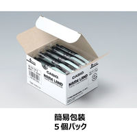 カシオ CASIO ネームランド テープ 透明タイプ 幅6mm 透明ラベル 黒文字 5個 8m巻 XR-6X-5PE