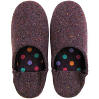 【アウトレット】富士工業　バブーシュスリッパ　ウールニット　Mサイズ　パープル　LO　012PU