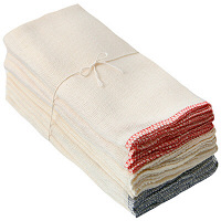 落ちワタふきん　12枚組　縁カラー付　8100668　無印良品