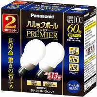 パナソニック　電球形蛍光灯パルックボールプレミア　Ａ１５形電球　６０Ｗ　昼光　<A型>　EFA15ED10H2T　1パック（2個入）