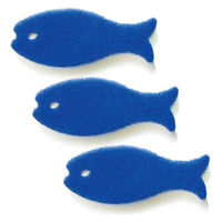 おさかなスポンジ ブルー 1パック（3個：1個ｘ3）