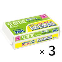 キッチンペーパー 1セット（200組×3パック）スコッティ サッとサッと ペーパーふきん キッチンタオル ソフトパック 日本製紙クレシア