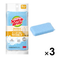 3M スコッチブライト スポンジ キッチン 泡立ちゆたか ネットスポンジ ブルー 食器 洗い キズつけない 抗菌 1セット（3個）