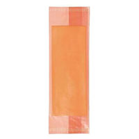カラーパッケージおしぼり 平判 オレンジ 1箱（1200枚：100枚入×12袋）  オリジナル