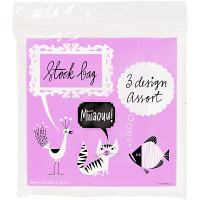 イラスト入りストックバッグ　3柄ミックス　５０枚入り　アスクル オリジナル