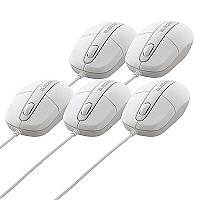 【アウトレット】エレコム　EU　RoHS指令準拠　USB光学式マウス　USB　M-M2URWH/RS　1セット（5個入）