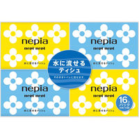 王子ネピア　ネピア　ネピネピ水に流せるポケットティシュ16個パック　白　61529