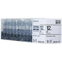 【アウトレット】キングジム　テプラ　PROテープ　12mm　白ラベル（黒文字）　1セット（30個入）