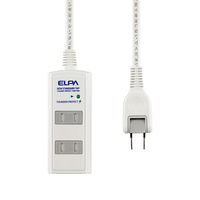 【アウトレット】朝日電器　耐雷コード付タップ　ホワイト　2P式/3個口/3m/雷ガード付/ホコリ防止シャッター付　WBT-3030SBN（W）