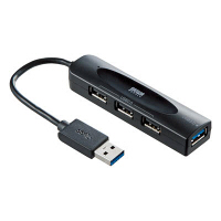 【アウトレット】サンワサプライ　USB3.0+USB2.0コンボハブ（ブラック）　USB-HAC401BK