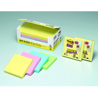 【アウトレット】ポストイット　ノート　75×75mmスペシャルエコノパックカラー4色　スリーエム　6541-K-SP14　1箱（10冊入）