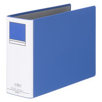アスクル　パイプ式ファイル 両開き　ベーシックカラースーパー（2穴）A4ヨコ　とじ厚80mm背幅96mm　ブルー　3冊  オリジナル