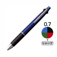 三菱鉛筆(uni) ジェットストリーム多機能ボールペン 4色+シャープ 0.7mm MSXE5-1000-07 ネイビー軸 （直送品） - アスクル
