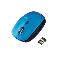 使用不可【アウトレット】【使用不可】エレコム　ワイヤレスBlueLEDマウス　5ボタン　ブルー　M-BL21DBBU
