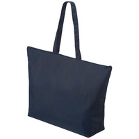 アスクル　不織布手提げ袋　ブルー　ファスナー付き大　幅440ｍｍ（開口部590ｍｍ）×高さ400ｍｍ×マチ幅155ｍｍ　1袋（5枚入）  オリジナル