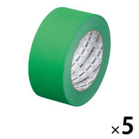 【ガムテープ】 現場のチカラ カラークラフトテープ 緑 1セット（5巻入） 幅50mm×長さ50m アスクル  オリジナル