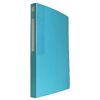 【アウトレット】アスクル　クリアファイル固定式　A4S48P　アクアブルー　86931