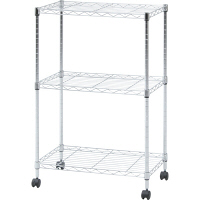 【アウトレット】不二貿易　メタルマルチシェルフ3段60　クロム　１台